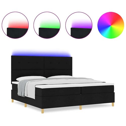 VidaXL Box spring krevet s madracem Crna 200 x 200 cm tkanina Slike