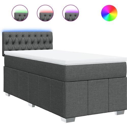 Maison Chic Box spring postelja - Vzmetna postelja z vzmetnico temno siva 90x200 cm blago SL4769, (21902942) Cene