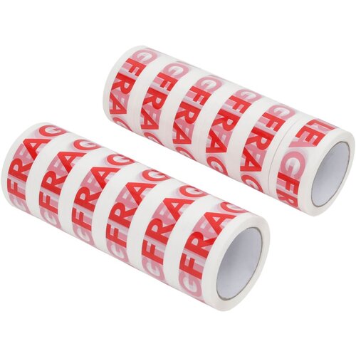 vidaXL Pakirni trak 12 kosov z napisom FRAGILE bel 48 mm x 66 m Cene
