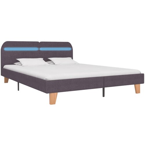 Maison Chic Posteljni okvir - Dvoposteljna postelja - Zakonska postelja z LED osvetlitvijo taupe blago 180x200 cm, (21694648) Slike