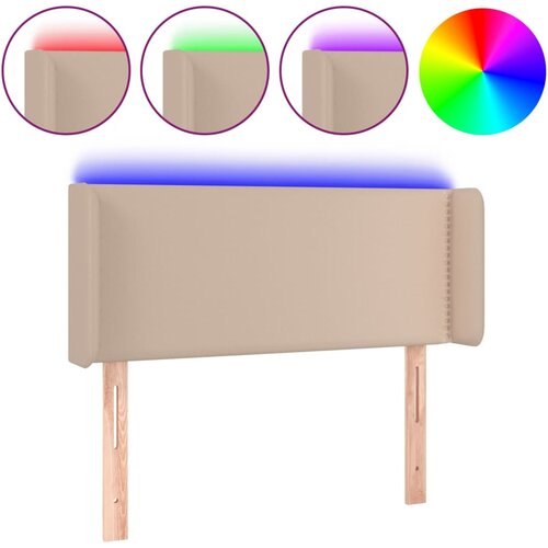 Maison Chic led posteljno vzglavje - vzglavna omarica - nočna omarica kapučino 103x16x78/88 cm umetno usnje, (21712096) Slike