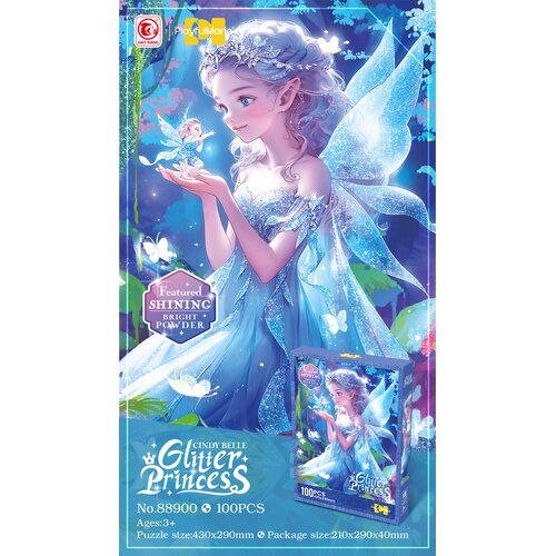 Merx Puzzle svetlucave &amp;ndash; plava princeza &amp;ndash; 100 delova Slike