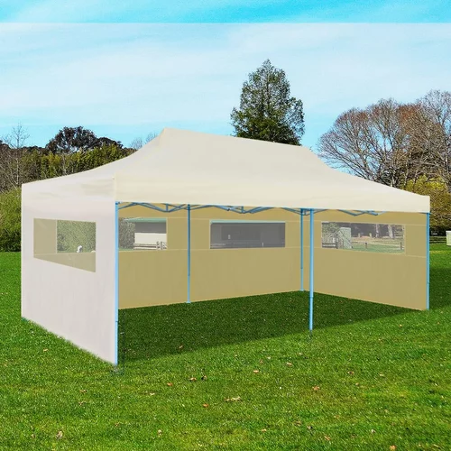 vidaXL sklopivi pop-up šator za zabave krem 3 x 6 m