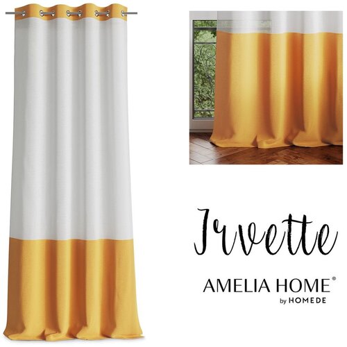  Curtain IRVETTE color white eyelets voile, velvet 140x270 ameliahome Slike