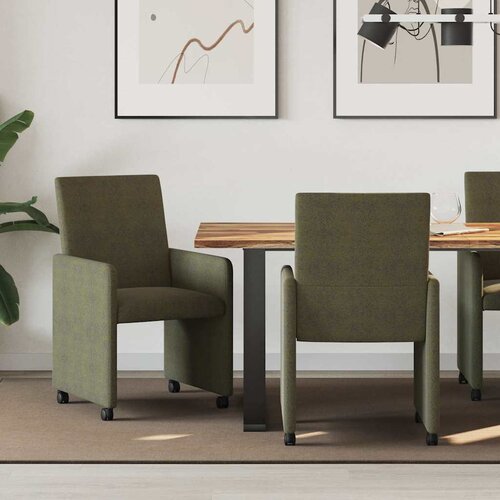vidaXL jedilni stoli s kolesi 2 pcs vojaško zelena 57 x 66 x 94 cm Cene