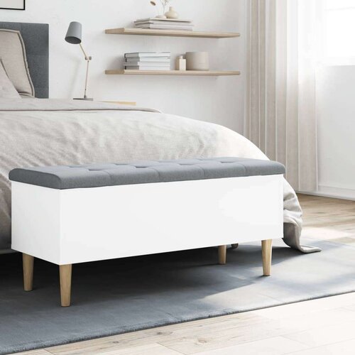 vidaXL Klop za shranjevanje bela 102x42x46 cm inženirski les Cene