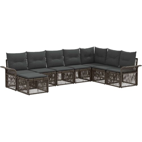  Sjedeća garnitura za vrt 8 kom. Siva poliratan 70.5 x 62 x 70 cm Slike