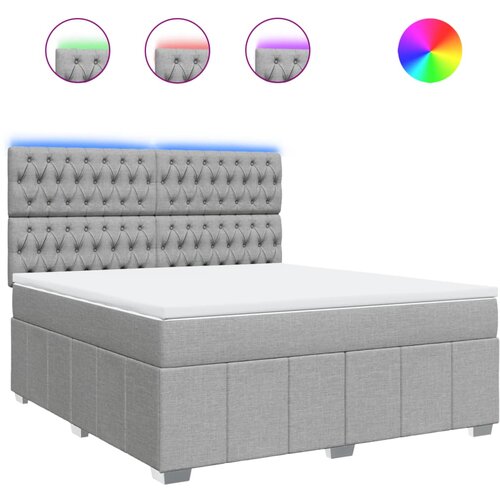 Maison Chic Box spring postelja - Vzmetna postelja z vzmetnico svetlo siva 180x200 cm blago SL10881, (21904578) Cene