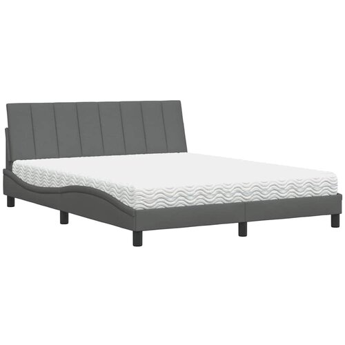 vidaXL Postelja z vzmetnico temno siva 160x200 cm blago, (5000023106) Cene