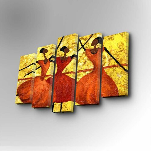 Wallity 5PUC-009 multicolor decorative canvas painting (5 pieces) Slike