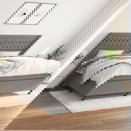 The Living Store Box spring postelja z vzmetnico temno siva 180x200 cm blago - Box Spring Postelja, (21516329) Slike