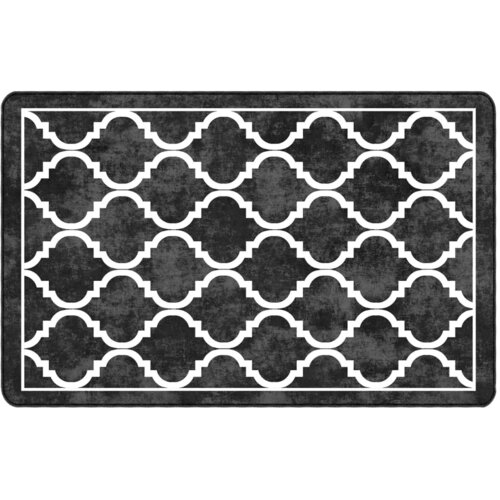 Maison Chic Preproga, Rug pralna črna in bela 190x300 cm protizdrsna, (22120736) Cene