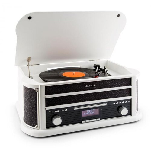 Auna BELLE EPOQUE 1908 DAB, retro stereo sustav, gramofon, DAB +, Bluetooth, bijeli, BIjela Cijene