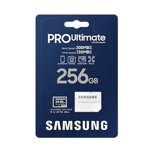 Samsung microSD Card PRO Ultimate 256 GB 200 MB/s (Kopiraj) Slike