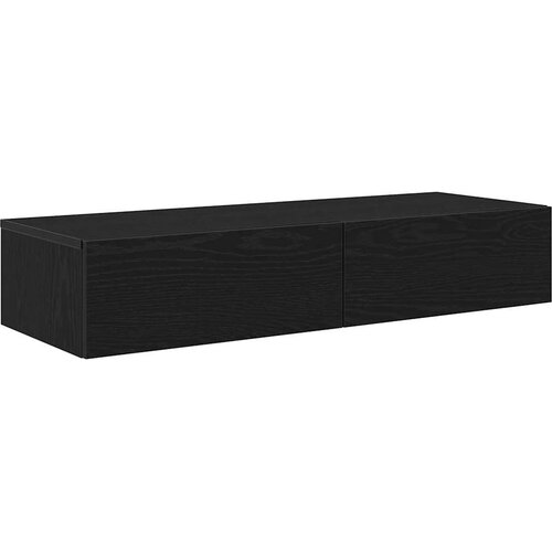  Zidna polica s ladicama crna 100x36x19 cm izrađeno drvo Slike