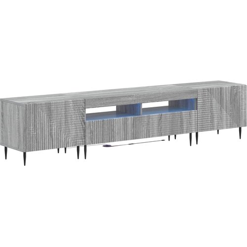  3-dijelni LED TV kabinet Siva Sonoma Konstruirano drvo Cene