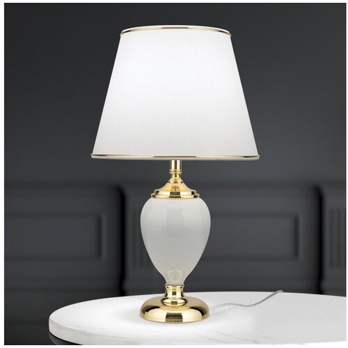 Orion LA 4-1229 - Stona lampa OVUM 1xE27/40W/230V 48 cm keramika bela/zlatna Cene