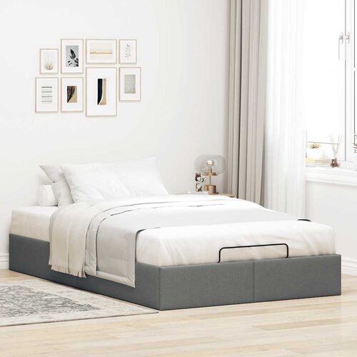 VidaXL Okvir za krevet bez madraca tamnosivi 120x190 cm od tkanine Slike