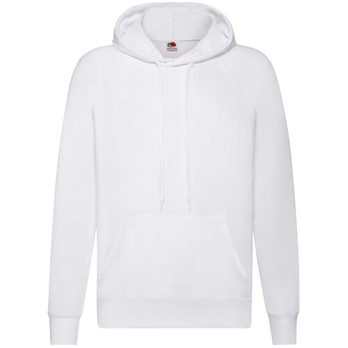 Fruit Of The Loom Biała bluza męska z kapturem Lightweight Hooded Sweat Cene
