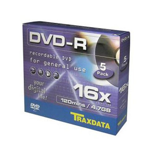 Traxdata DVD-R 4.7GB, 16X, box 5 kom Slike