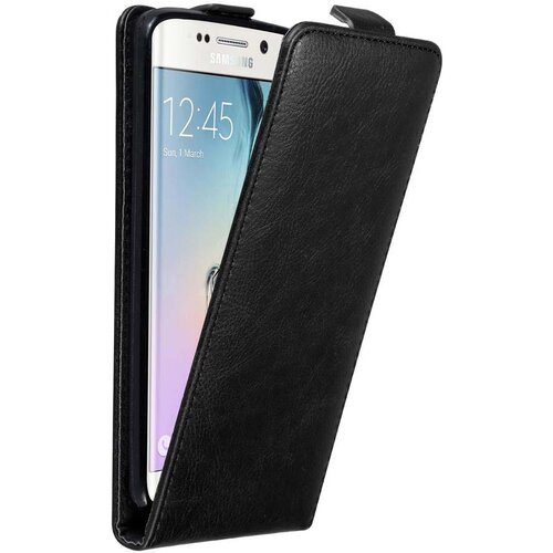 Cadorabo Ohišje, združljivo z Samsung Galaxy S6 EDGE v nočna črna - Zaščitni ovitek v obliki flipa z magnetnim zapiranjem, (20561289) Cene