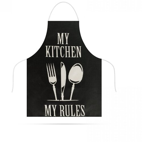 Family Kuhinjski predpasnik "my kitchen, my rules" imitacija lanu odrasli 68 x 52 cm Cene