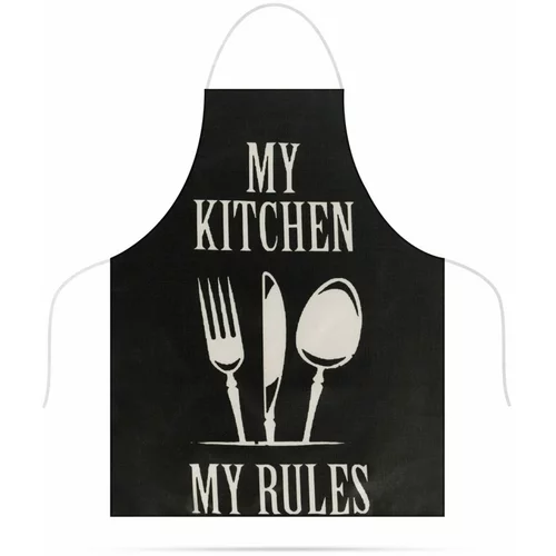 Family Kuhinjski predpasnik "my kitchen, my rules" imitacija lanu odrasli 68 x 52 cm
