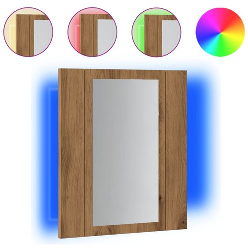 Maison Chic LED Kopalniška omarica - Kopalniški kabinet z ogledalom artisan hrast 40x12x45 cm, (21794900) Cene