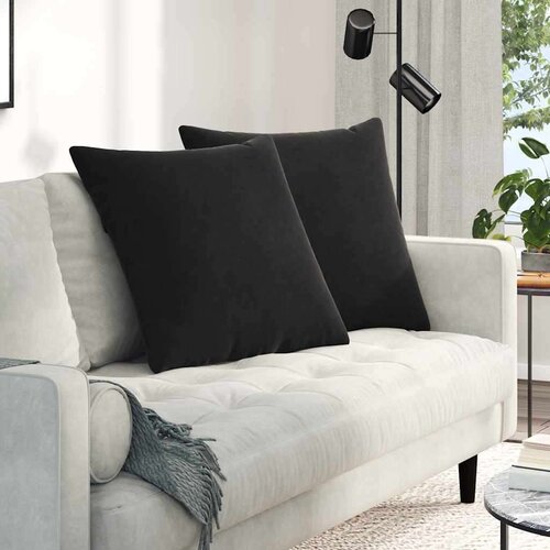 vidaXL Blazine za kavč 2 pcs Črna 60 x 60 cm Žametna tkanina Cene