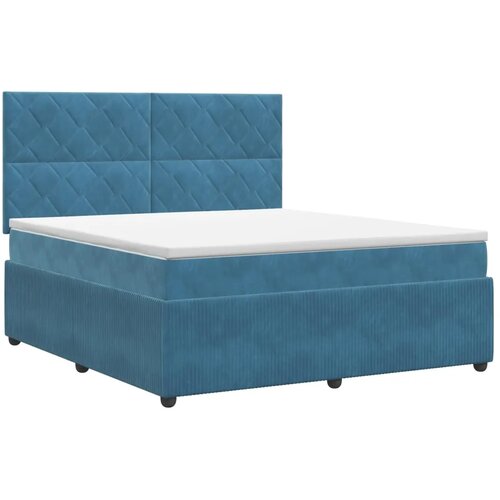  Boxspring krevet s madracem Plava 160 x 200 cm Bar&amp;scaron;un - Plava 160 x 200 cm Dizajn s rombovima Slike