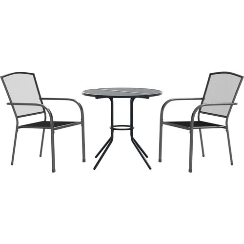 Maison Chic Vrtni stoli - Stol za vrt 3 kosi antracit pra&amp;scaron;no barvano jeklo JS1497, (21878011) Slike