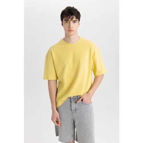 Defacto Oversize Fit Crew Neck Printed Short Sleeve T-Shirt