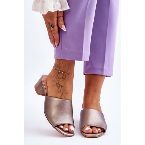 Kesi Elegant plain slippers Sergio Leone KL317 Dark Silver Slike