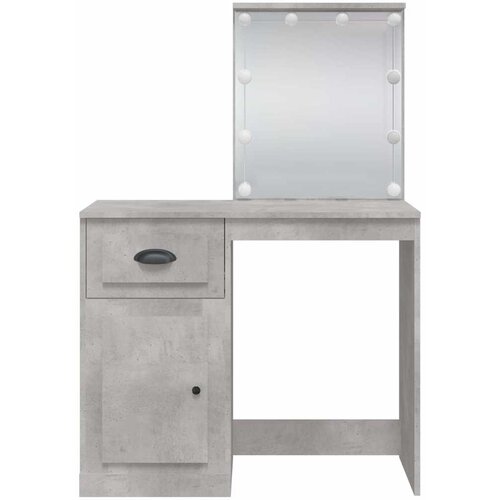  Toaletni stolić s LED svjetlima siva boja betona 90x42x132,5 cm Slike