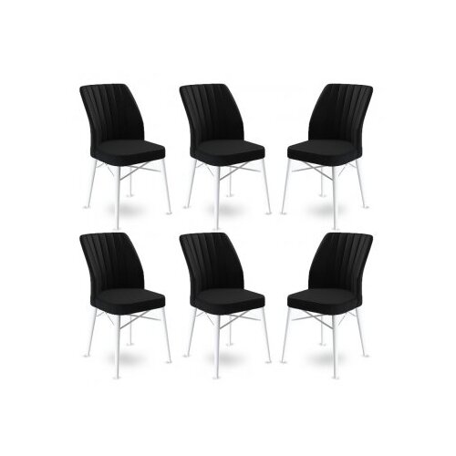 Hanah home Flex set stolica, 45x93x42 cm, 6 dijelova, Crno-bijela Cene