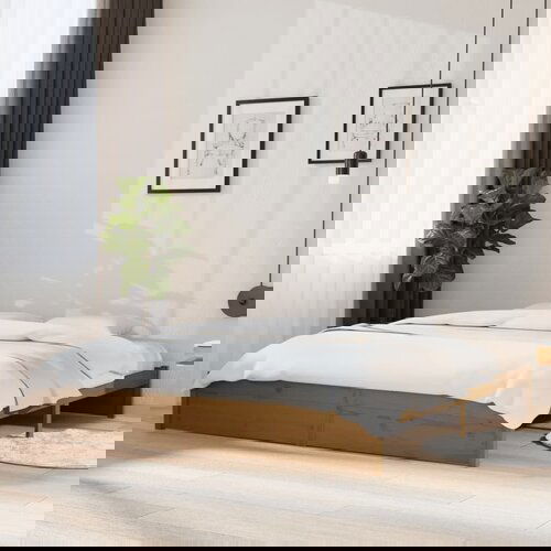 Furnova Posteljni okvir medeno rjav iz trdnega lesa 200x200 cm, (21944295) Slike