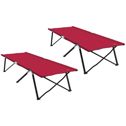  Sklopivi kamperski krevet 2 pcs Crvena 206 x 76 x 74 cm Slike