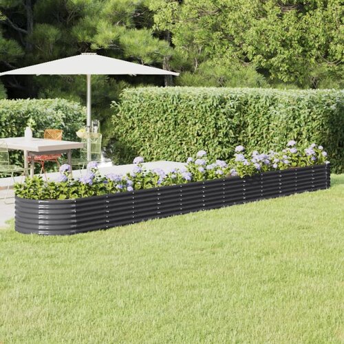vidaXL Visoka greda iz prašno premazanega jekla 512x80x36 cm antracit Cene