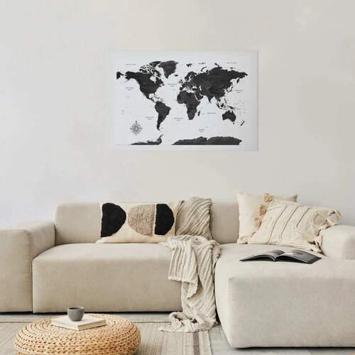  Plakat - Monochromatic Map 90x60 Bez okvira s margom Slike
