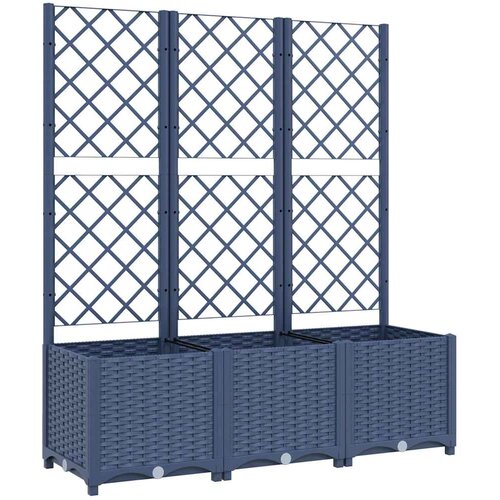  Vrtna sadilica s re&amp;scaron;etkom plava siva 120 x 40 x 136 cm PP Slike
