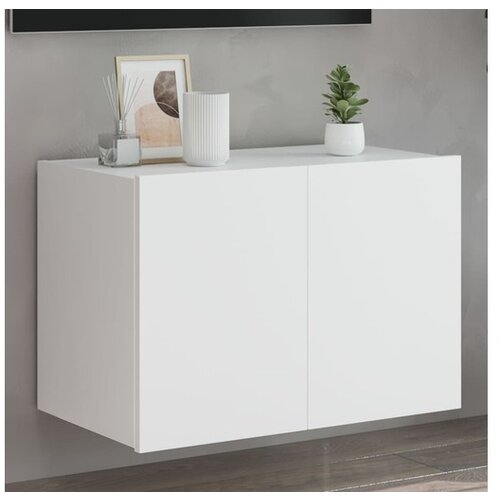 VidaXL Stenska TV omarica z LED lučkami bela 60x35x41 cm Slike