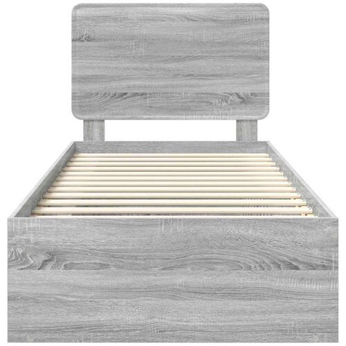  Okvir za krevet s uzglavljem Siva Sonoma 90 x 190 cm Slike