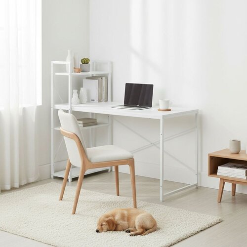 ModernHome uredski stol 120 &amp;times; 60 cm s policom i 3 police &amp;ndash; bijeli Slike