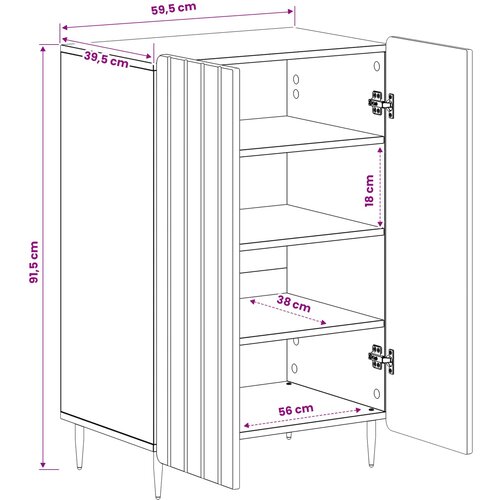  Ormar za cipele ZWOLLE 59,5 x 39,5 x 91,5 cm Konstruirano drvo Slike