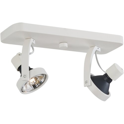 QAZQA Dizajnerski stropni reflektor bel GU10 70mm 2-luči nastavljiv - Vo Slike
