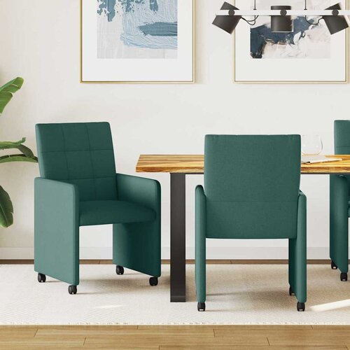 vidaXL Trpezarijske stolice 2 pcs Tamnozelena 58 x 65 x 94 cm tkanina Cene