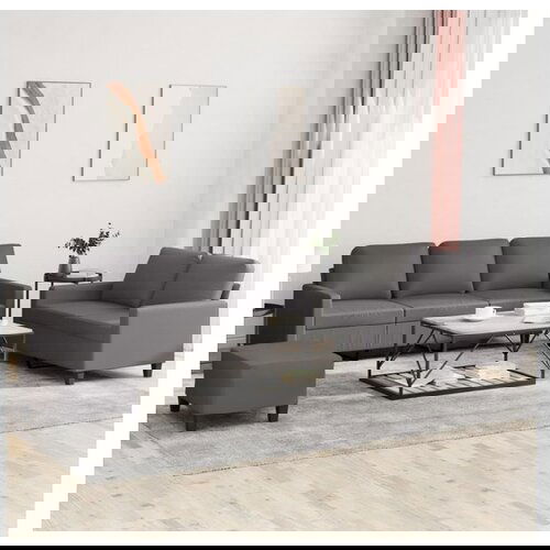 vidaXL 3-dijelni set sofa s jastucima sivi od umjetne kože Cijene