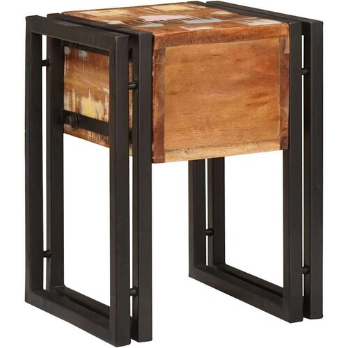 VidaXL Pomoćni stolić 30 x 30 x 40 cm Čvrsto reciklirano drvo i Metal Slike