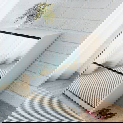VidaXL Omarica za čevlje 2 nadstropna z ogledalom bela 63x17x67 cm Slike