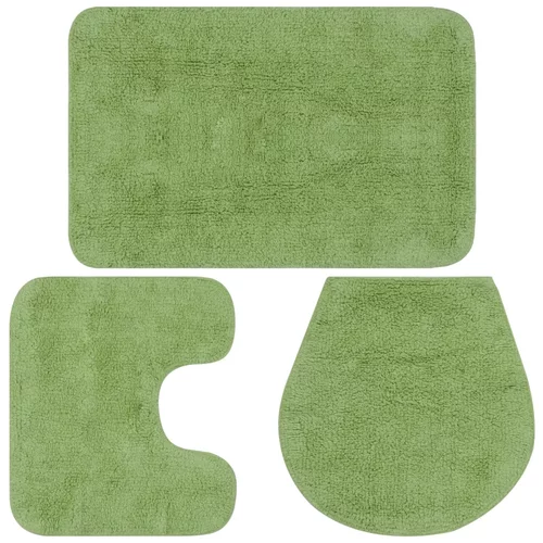 vidaXL 3-dijelni set kupaonskih otirača od tkanine zeleni